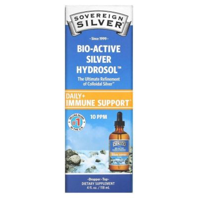 Sovereign Silver, коллоидное серебро, поддержка иммунитета, Bio-Active Silver Hydrosol, 118 мл