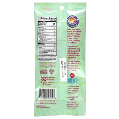 Zollipops, Zolli Pops, Леденцы для чистых зубов, тропические фрукты, 7-8 шт