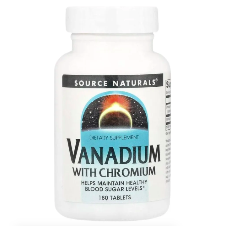 Source Naturals, Vanadium with Chromium, Ванадий с хромом, 180 таблеток