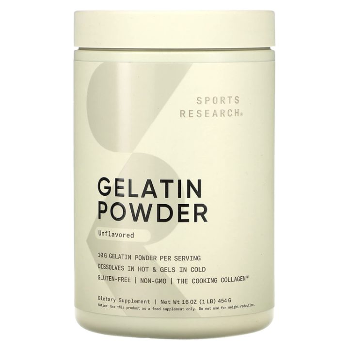 Sports Research, Gelatin Powder, желатиновый порошок, без добавок, 454 г