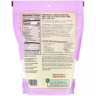 Bob's Red Mill, крахмал/мука из аррорута, без глютена, 454 г