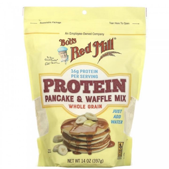 Bob's Red Mill, протеиновая смесь для блинов и вафель, цельнозерновая, 397 г