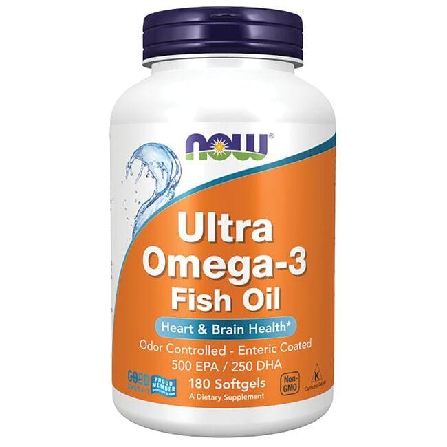 NOW Foods, Ultra Omega-3, 500 ЭПК/250 ДГК, 180 капсул с кишечнорастворимой оболочкой
