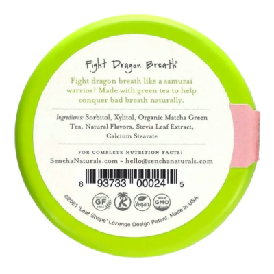 Sencha Naturals, Леденцы с зеленым чаем, для свежести дыхания, вкус вишни, 35 г