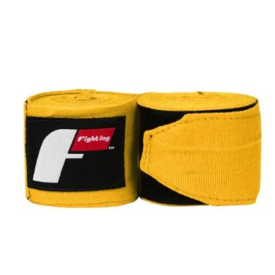 Fighting Semi-Elastic 180" Hand Wraps, Полуэластичные боксерские бинты для рук с застежкой-липучкой, цвет золотой