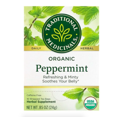 Traditional Medicinals, Чай с органической перечной мятой, 16 чайных пакетиков, 24 г