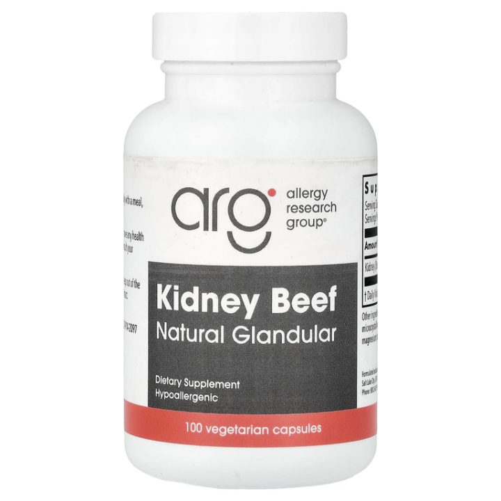 Allergy Research Group, вытяжка из бычьих почек, 100 капсул