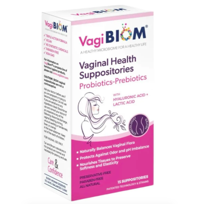 Biom Probiotics, Vaginal Probiotic+Prebiotic Suppository, Пробиотические суппозитории для женщин, 15 штук