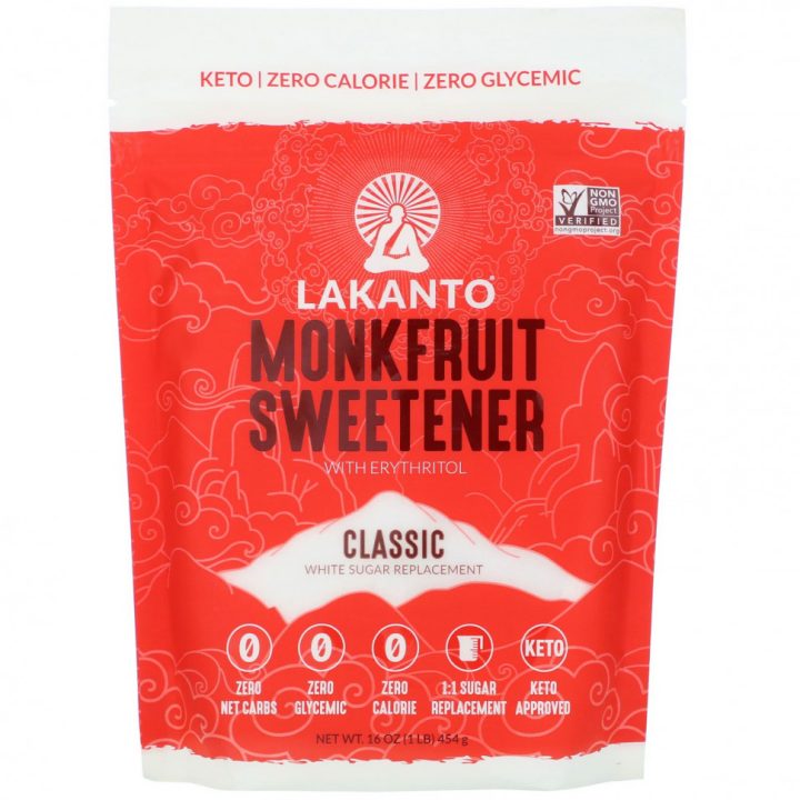 Lakanto, подсластитель из архата с эритритолом, золотой, без калорий, 454 г