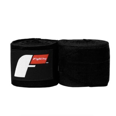 Fighting Semi-Elastic 180" Hand Wraps, Полуэластичные боксерские бинты для рук с застежкой-липучкой, цвет черный