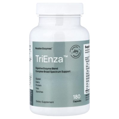 Houston Enzymes, TriEnza, ферменты при пищевой непереносимости, 180 капсул