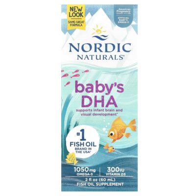 Nordic Naturals, Оmega-3+D3 для детей с рождения/омега-3 DHA 485мг+д3 300ед, 60мл