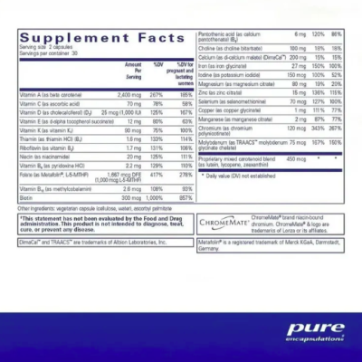 Pure Encapsulations, PreNatal Nutrients, мультивитамины для беременных, 60 капсул
