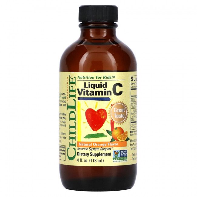 ChildLife, Liquid Vitamin C, витамин С для детей в жидкой форме, вкус апельсина, 118 мл