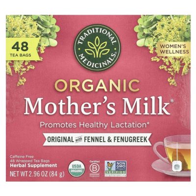 Traditional Medicinals, Mother's Milk, органический чай с фенхелем и пажитником, без кофеина, 48 пакетиков