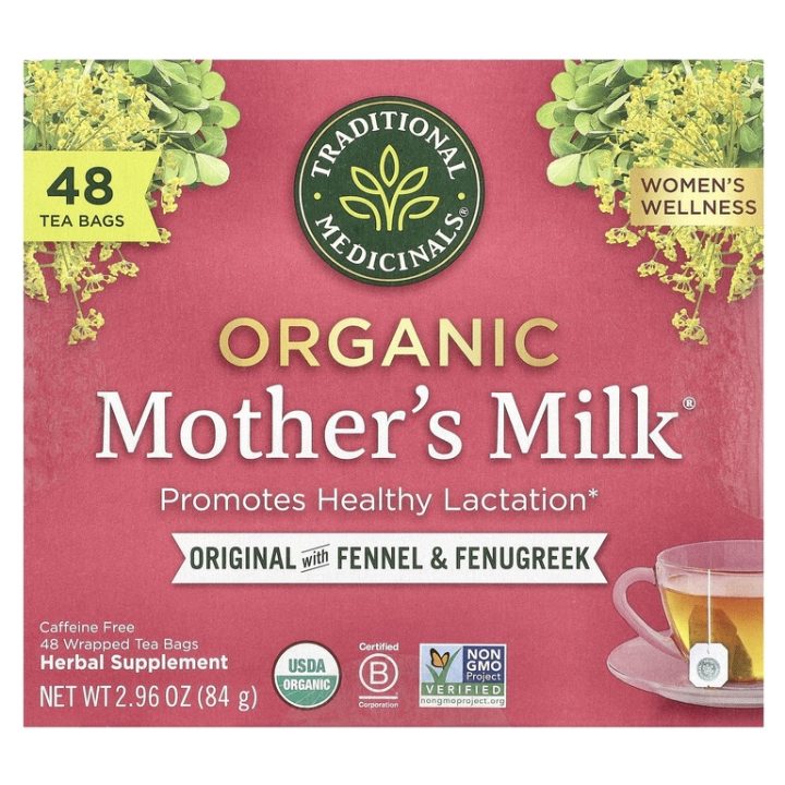 Traditional Medicinals, Mother's Milk, органический чай с фенхелем и пажитником, без кофеина, 48 пакетиков