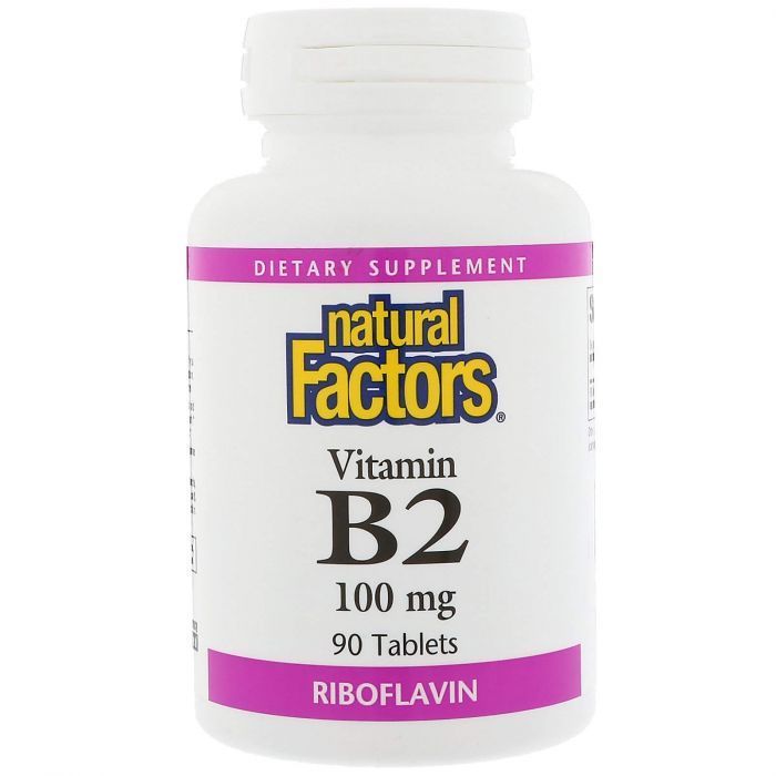 Natural Factors, Витамин B2 рибофлавин, 100мгб, 90таб