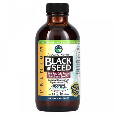 Amazing Herbs, Black Seed, Масло семян черного тмина, 120 мл