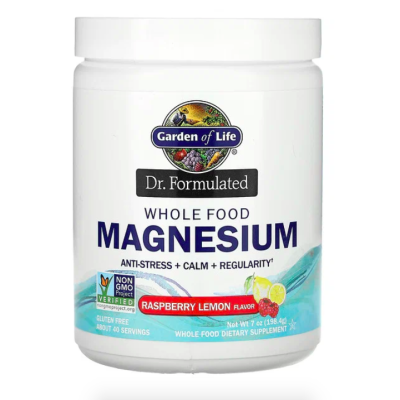 Garden of Life, Магний в порошке, Dr.Formulated, для детей и взрослых, малина-лимон, 198,4 г