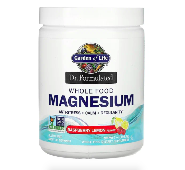 Garden of Life, Магний в порошке, Dr.Formulated, для детей и взрослых, малина-лимон, 198,4 г