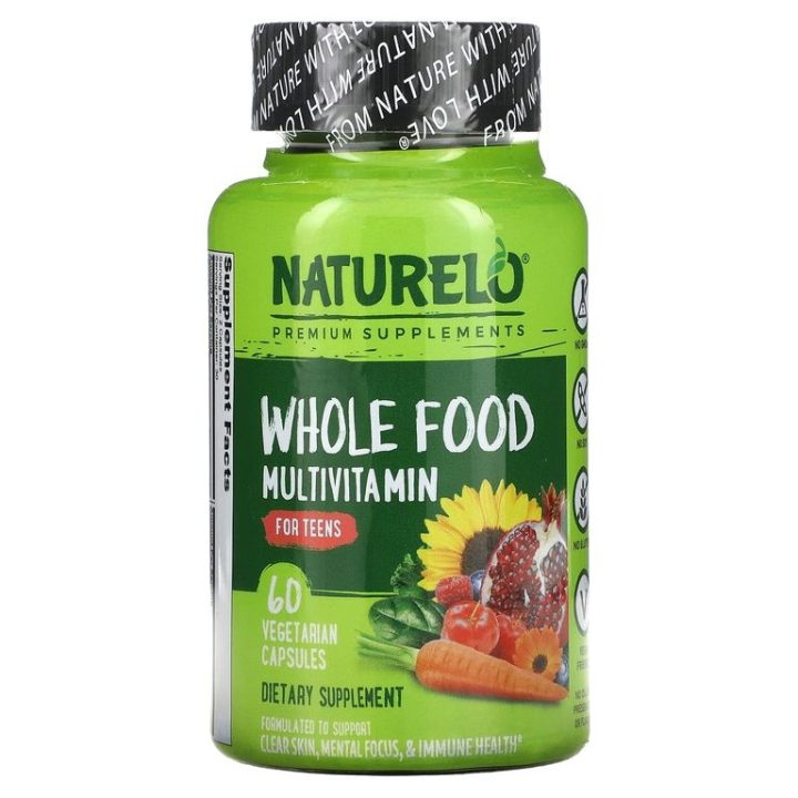 NATURELO, Мультивитамины для подростков, Whole Food Multivitamin for Teens, 60 капсул
