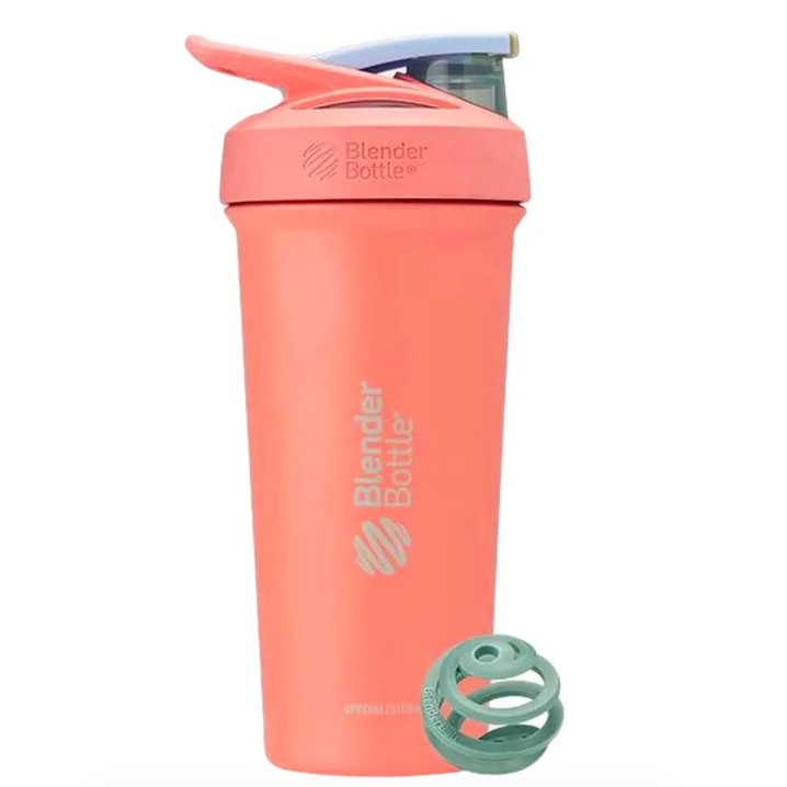 Blender Bottle, Шейкер, Stainless Sleek Sport(Sherbet)+Ball (Jungle), сталь, 740 мл