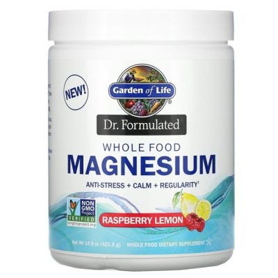 Garden of Life, Магний в порошке, Dr.Formulated, для детей и взрослых, малина-лимон, 420 гр - до 08/26