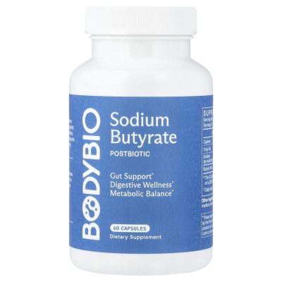 BodyBio, Бутират натрия, Sodium Butyrate, улучшение пищеварения и метаболизма, 60 капс