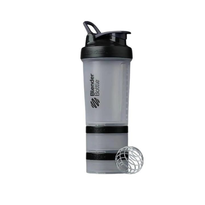 BlenderBottle, Шейкер + контейнер, ProStak, цвет Clear Black (прозрачный/черный), 651 мл