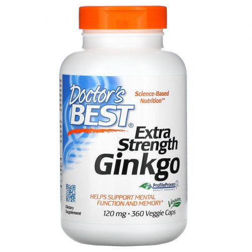 Гинкго Билоба, Gingko Extra Streigth, Doctor's Best, 360 капсул