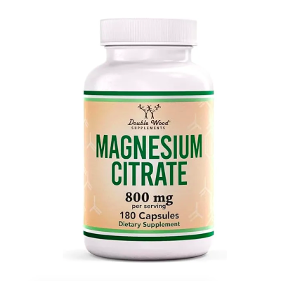 Double Wood Supplements, Magnesium Citrate, Цитрат магния, поддержка жкт+здоровый сон, 180 капс