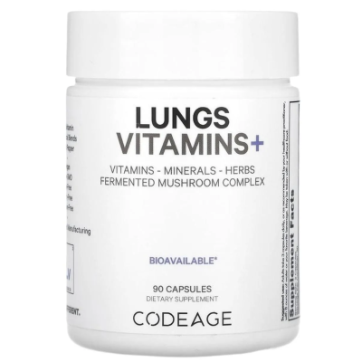 CodeAge, Витамины для поддержания здоровья легких, Lungs Vitamins+, 90 капс - срок до 08/26
