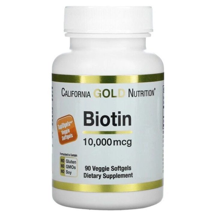 California Gold Nutrition, Биотин, 10 000 мкг, 90 капсул