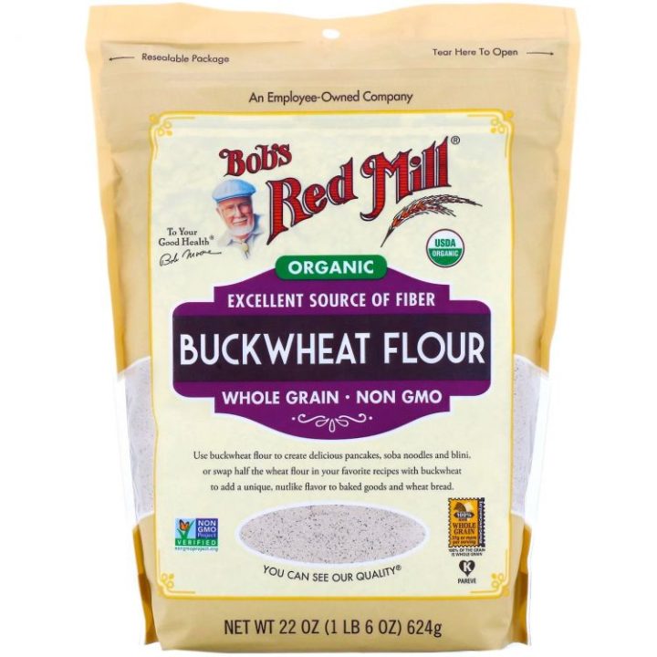 Bob's Red Mill, Органическая гречневая мука, цельнозерновая, без глютена, 624 г