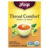 Yogi Tea,Throat Comfort, чай для здоровья горла, без кофеина, 16 чайных пакетиков