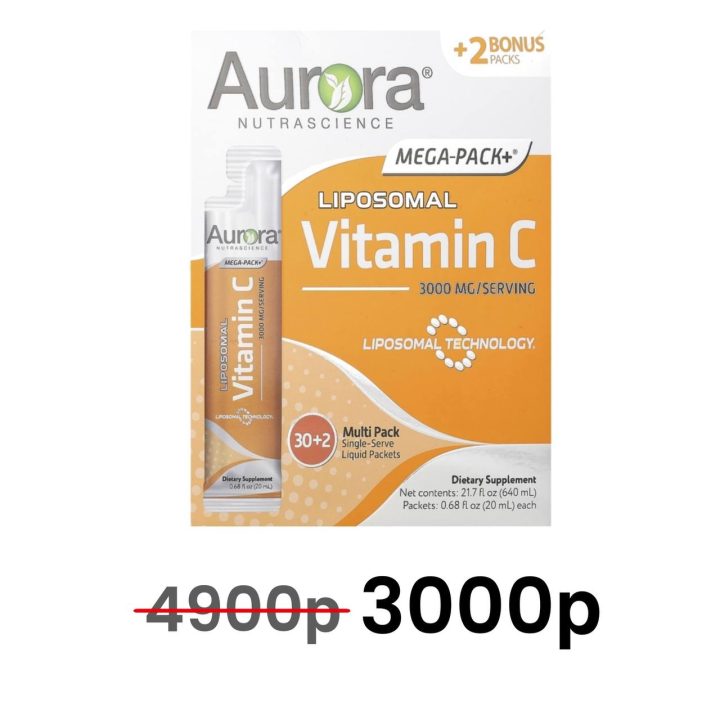 Aurora Nutrascience, Micro-Pack+, липосомальный витамин C, 3000 мг, 32 пакетика ДИСКОНТ (повреждена коробка)