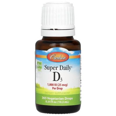 Carlson, Super Daily D3, Витамин D3, 1000 МЕ, 10,3 мл