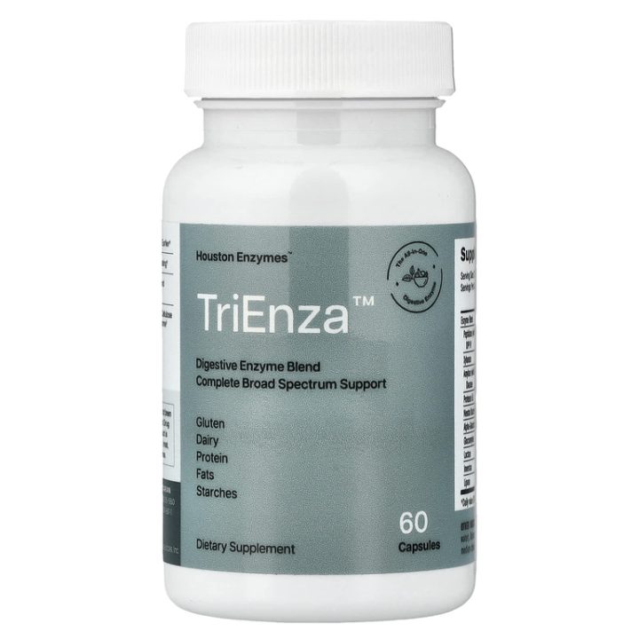 Houston Enzymes, TriEnza, ферменты при пищевой непереносимости, 60 капсул