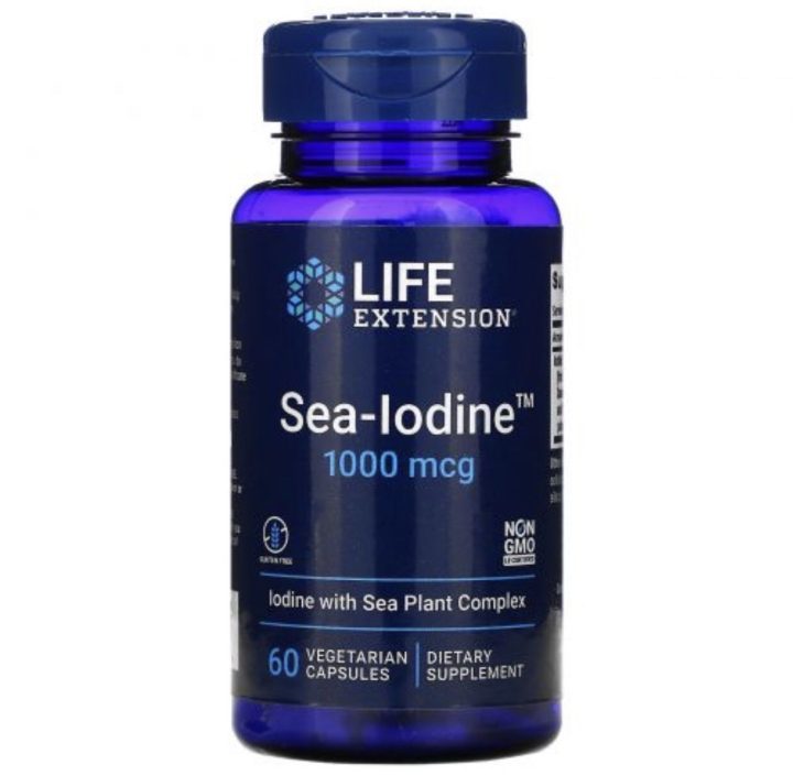 Life Extension, Йод морской, Sea-Iodine, 1000 мкг, 60 капсул