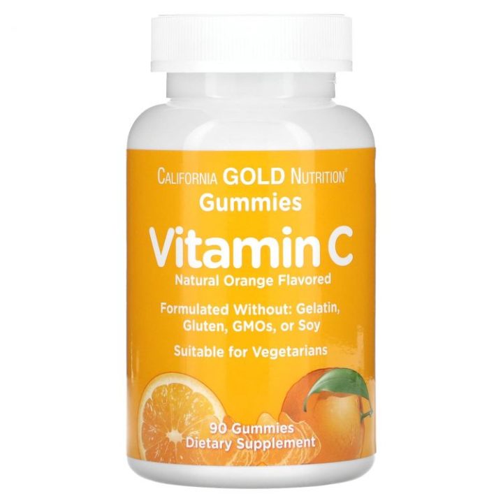 Витамин C для детей, California Gold Nutrition, 90 жевательных конфет с апельсиновым вкусом