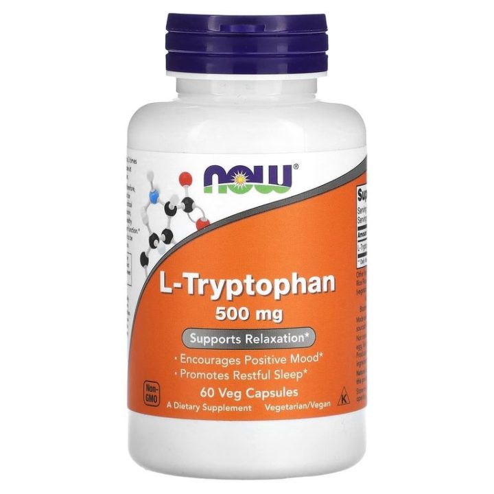 NOW Foods, L-Tryptophan, L-триптофан, 500 мг, 60 капсул