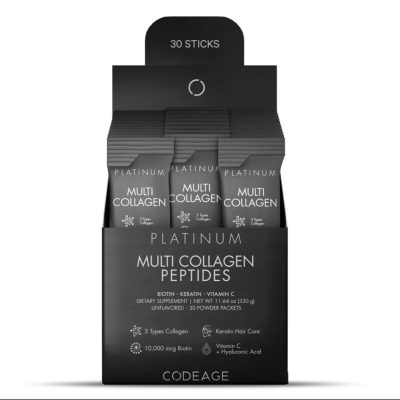 Codeage, Платинум мультиколлагеновые пептиды, без добавок, 30 пак по 11г