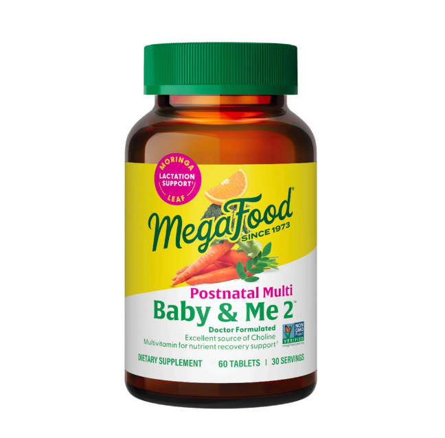 MegaFood, Baby & Me 2 Postnatal, мультивитамины для послеродового периода, 60 таблеток