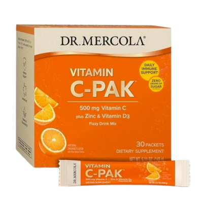 Dr. Mercola, Витамин C-PAK, натуральный апельсин, 500 мг, 30 пакетиков по 4,84 г