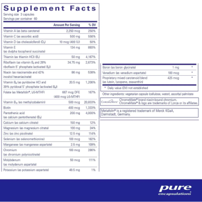 Pure Encapsulations, Nutrient 950, Витамины и минералы, без меди, железа и йода, 180 капсул - до 08/26