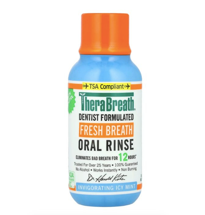 TheraBreath, Ополаскиватель для рта Fresh Breath, свежее дыхание, бодрящая мята, 88,7 мл