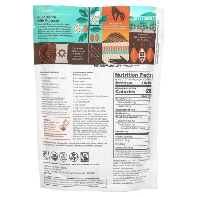 Navitas, Cacao Nibs, органические кусочки какао-бобов, 454 г