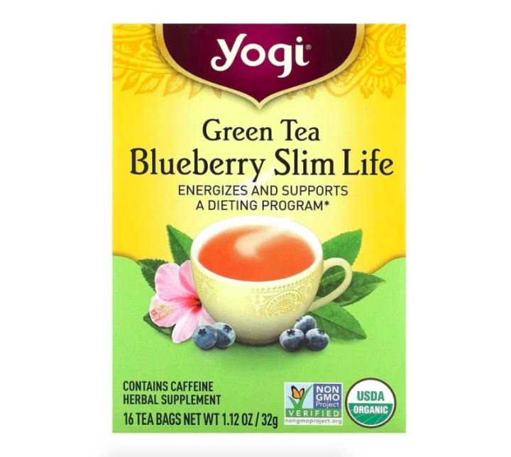 Yogi Tea, Slim Life, Зеленый чай с черникой, 16 чайных пакетиков, 32 г