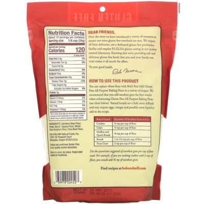 Bob's Red Mill, Универсальная мука для выпечки, без глютена, 624 г - до 08/26