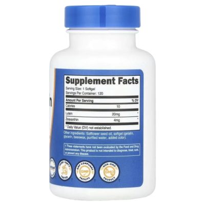 Nutricost, Зеаксантин с лютеином, Zeaxanthin with Lutein, 120 капсул